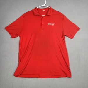 Budweiser Polo Shirt Men's‎ XL Red 100% Polyester Sport-Tek Short Sleeve